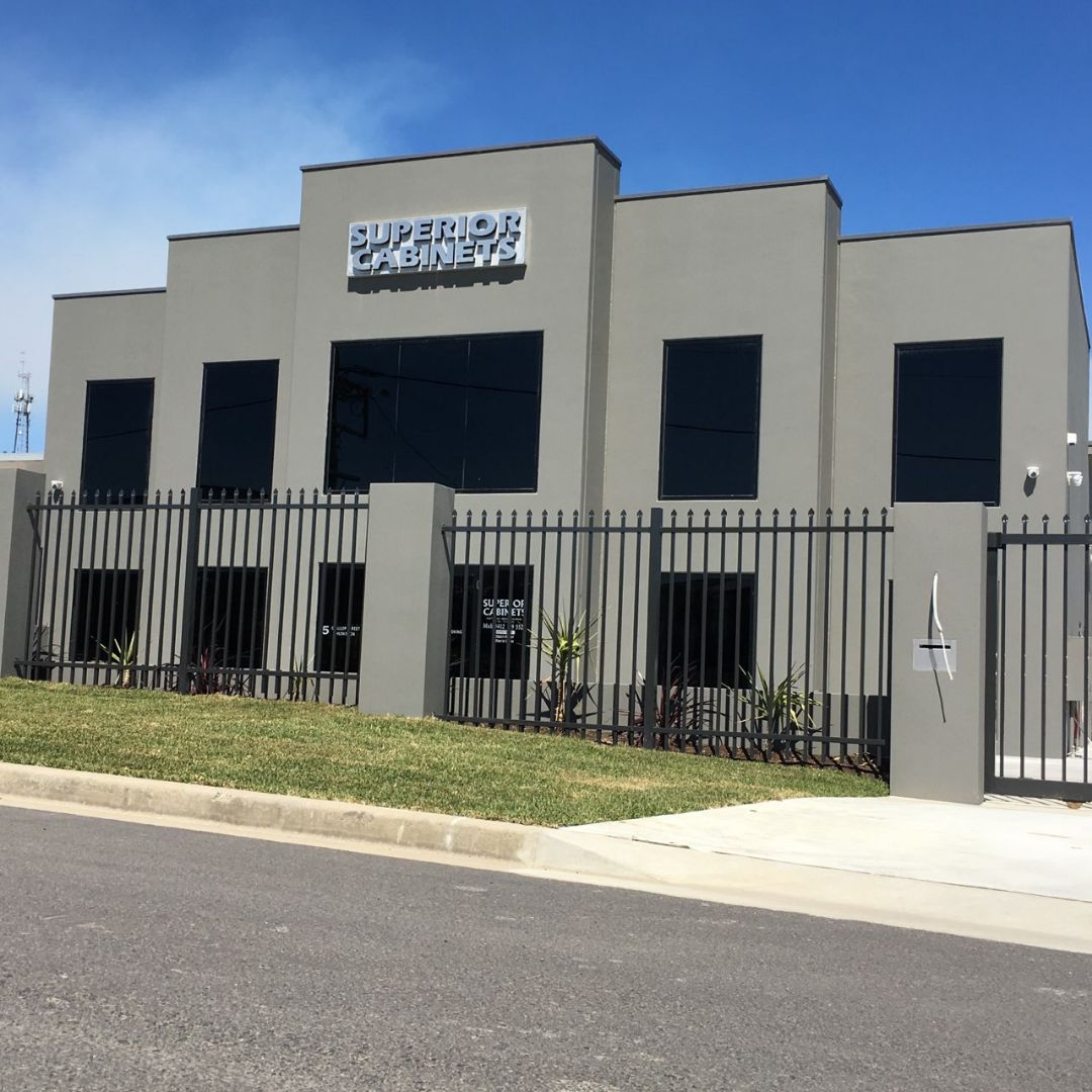 The Superior Cabinets building on Scallop Street with its parapet signage